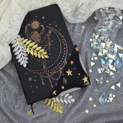 Black Mesh Panties Bookmark with Gold Stars Black Mesh Panties Bookmark with Gold Stars