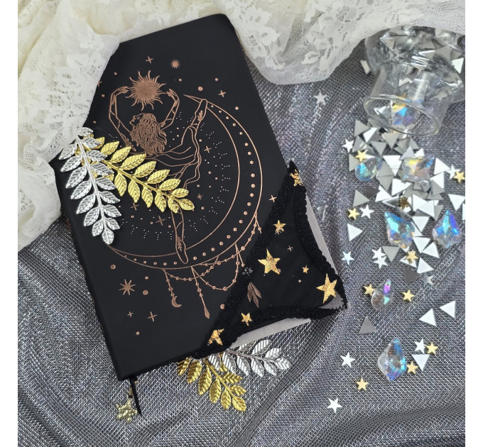 Black Mesh Panties Bookmark with Gold Stars