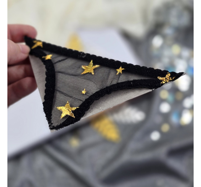 Black Mesh Panties Bookmark with Gold Stars