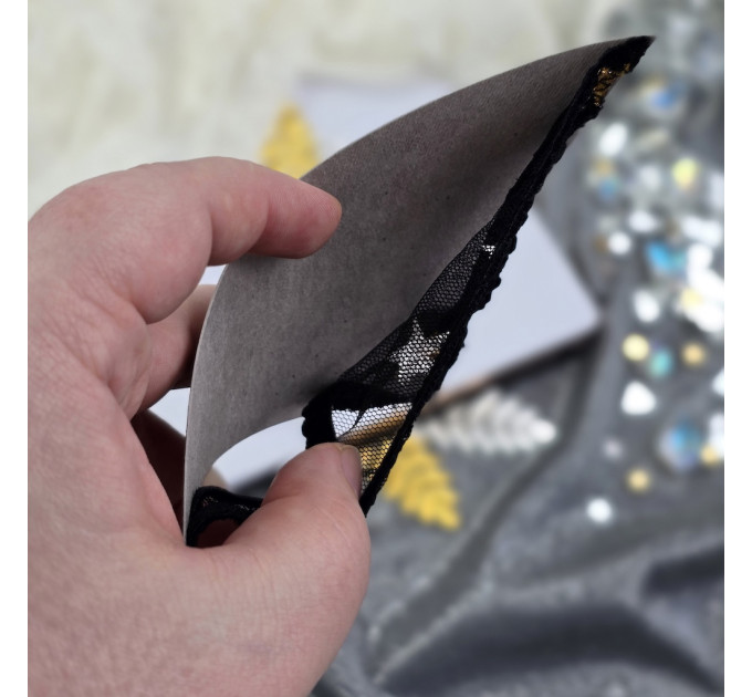 Black Mesh Panties Bookmark with Gold Stars