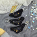 Black Mesh Panties Keychain with Gold Stars