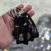 Black Mesh Panties Keychain with Gold Stars