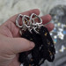 Black Mesh Panties Keychain with Gold Stars