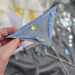 Blue Mesh Panties Bookmark with Gold Stars