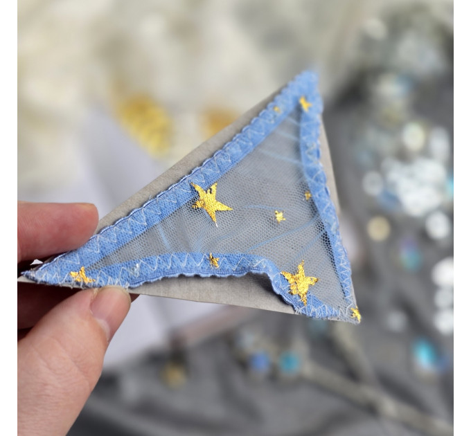 Blue Mesh Panties Bookmark with Gold Stars