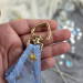 Blue Mesh Panties Keychain with Gold Stars