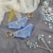 Blue Mesh Panties Keychain with Gold Stars