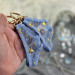 Blue Mesh Panties Keychain with Gold Stars